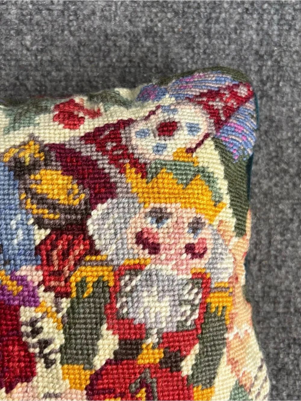 Handcrafted Needlepoint Accent Pillow in Multicolor